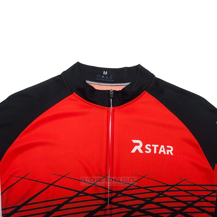 2021 Fahrradbekleidung R Star Shwarz Rot Trikot Kurzarm und Tragerhose